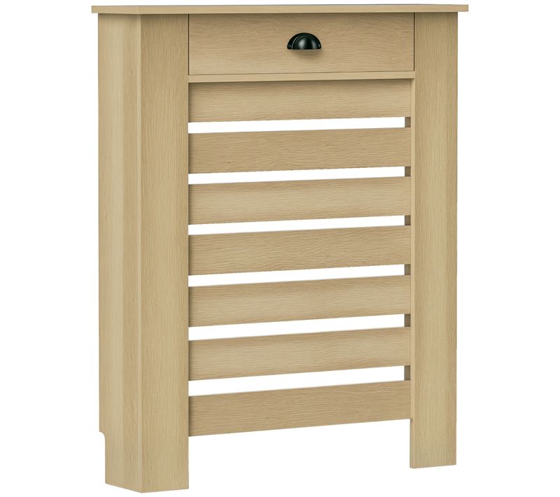 Cache-radiateur Design Panneau Avec Tiroir Effet Bois