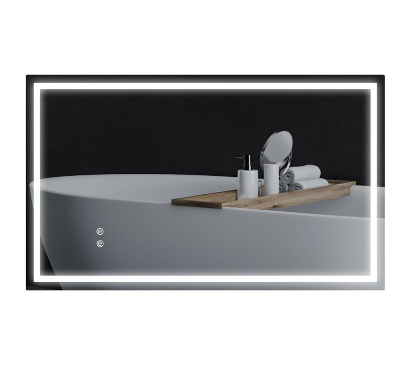 Miroir LED Mural De Salle De Bain - 100l X 60h Cm - Tactile - Antibué