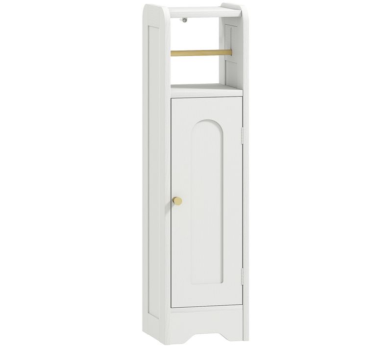 Armoire Papier Toilette 2 Niveaux Rouleau Papier Effet Bois Blanc
