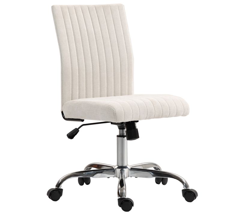 Chaise De Bureau Design Sans Accoudoirs Blanc Cassé