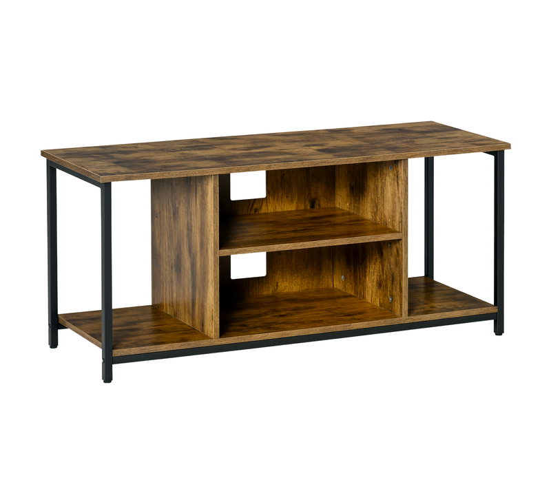 Meuble TV Avec Compartiments Ouverts, étagère Réglable, 110x40x50cm, Brun Rustique