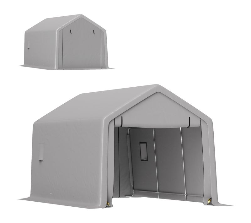 Carport Tente Garage 5,2 X 3 M - Porte Zippée - Acier Galvanisé Pe