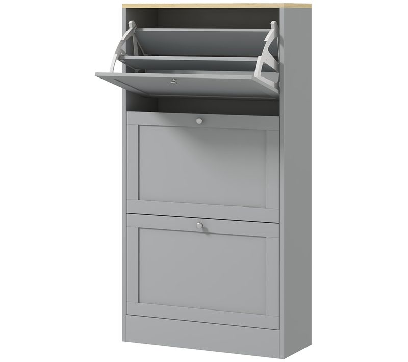 Meuble à Chaussures 3 Portes Battantes Style Classique Chic