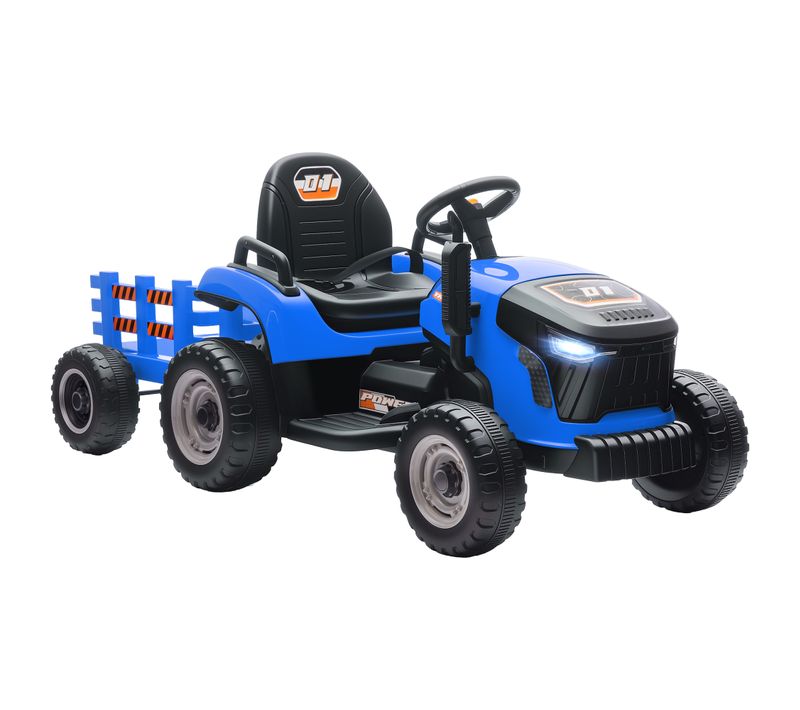 Tracteur Électrique Enfant Avec Remorque Amovible Et Télécommande Nombreux Effets