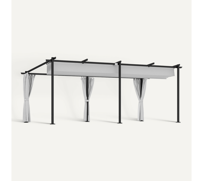 Pergola Coulissante Rétractable 4 Rideaux