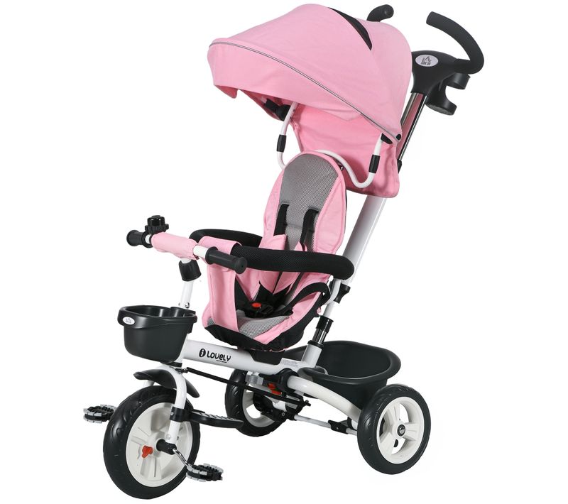 Tricycle Enfant évolutif Pliable Canne Télescopique Siège Réversible