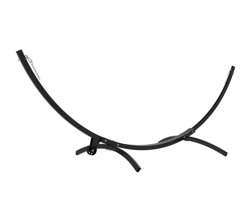 Support De Hamac En Métal Max. 150 Kg - Roue, Chaînes, Mousquetons - Métal Noir