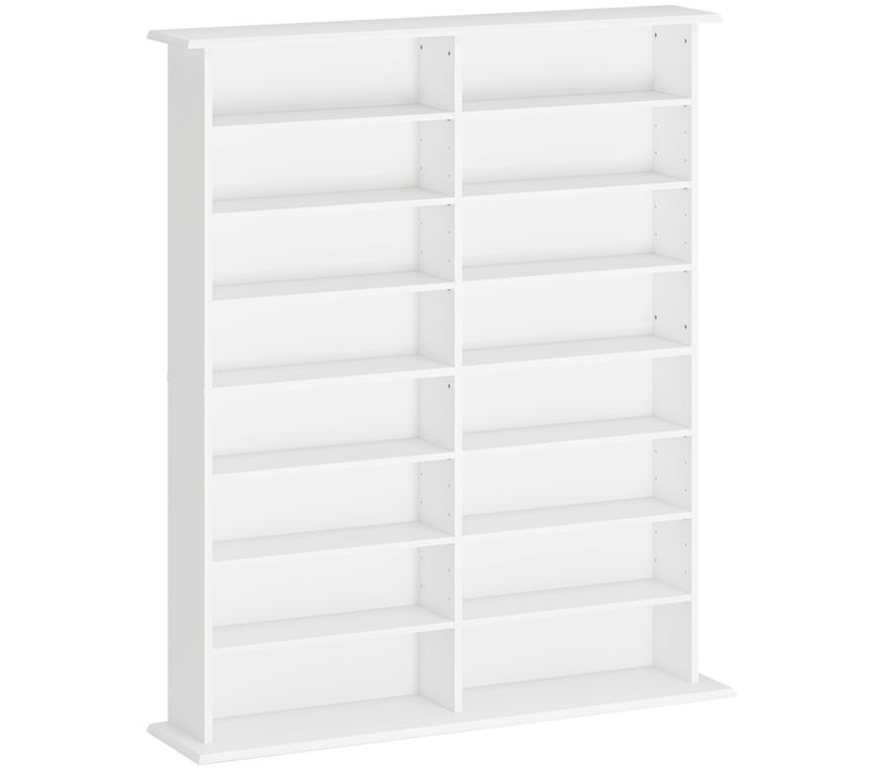 Étagère Range Cd - Meuble Cd Dvd - 16 Compartiments 12 Étagères