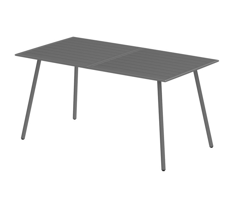 Table à Manger De Jardin 6 Personnes Plateau à Lattes Acier époxy Gris