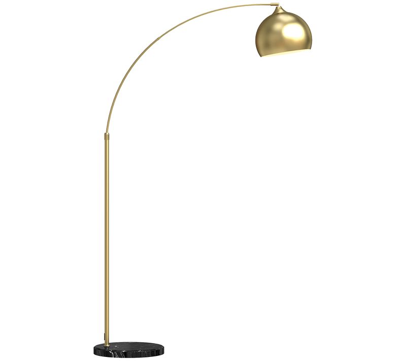 Lampadaire Arc - Lampadaire Arceau Courbé Design - Marbre Noir Métal