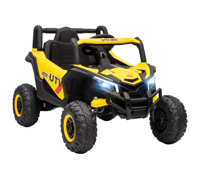 Buggy Électrique Enfant Utv 12v 7km/h Max. Télécommande Jaune Noir