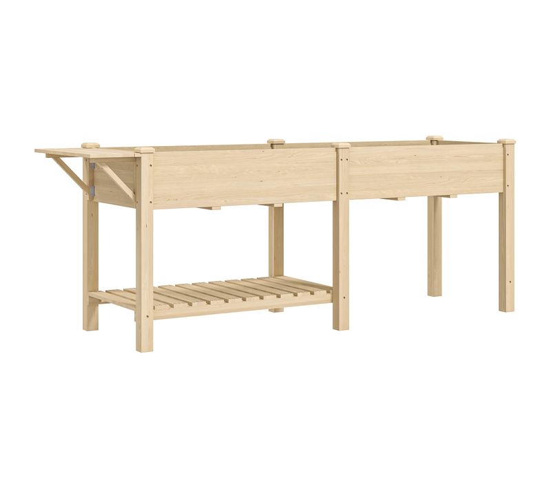 Grand Carré Potager Jardinière Sur Pied - Tablette Rabattable, étagère - Bois