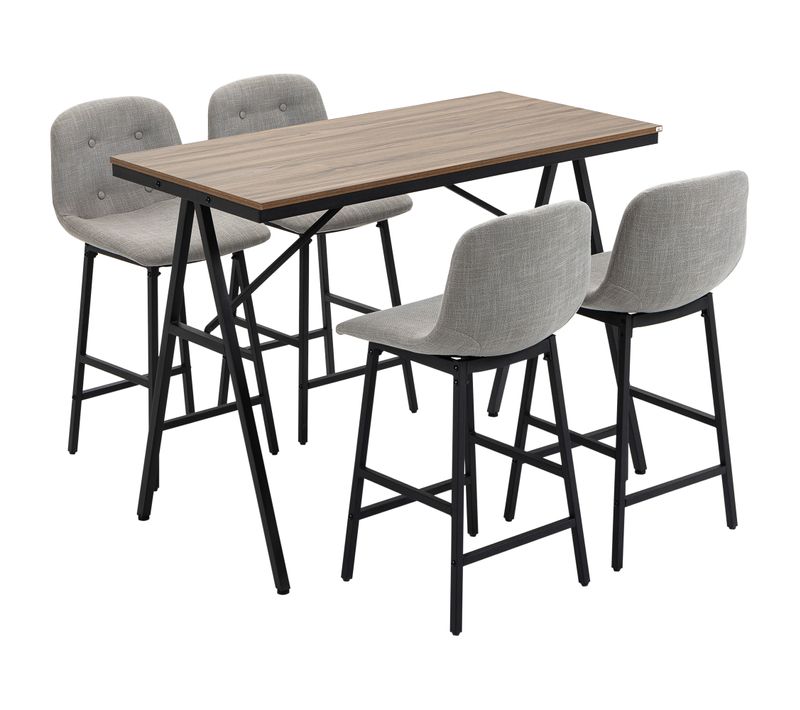 Ensemble Table De Bar 4 Chaises De Bar Style Industriel
