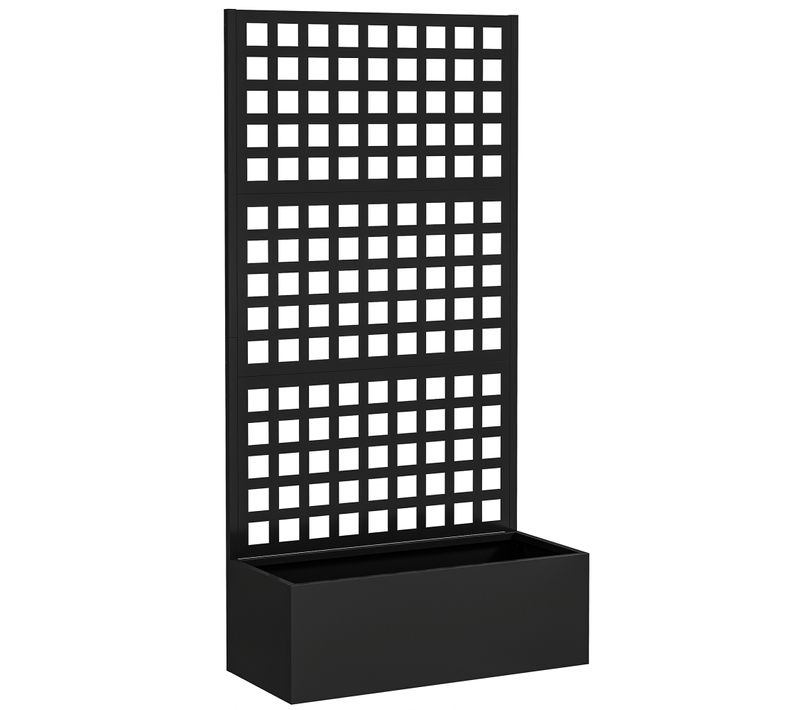 Jardinière Treillis Haut Design H.178 Cm Acier Thermolaqué Noir