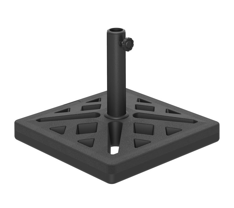 Pied De Parasol Carré Design Graphique Ajouré Poids Net 15 Kg Noir