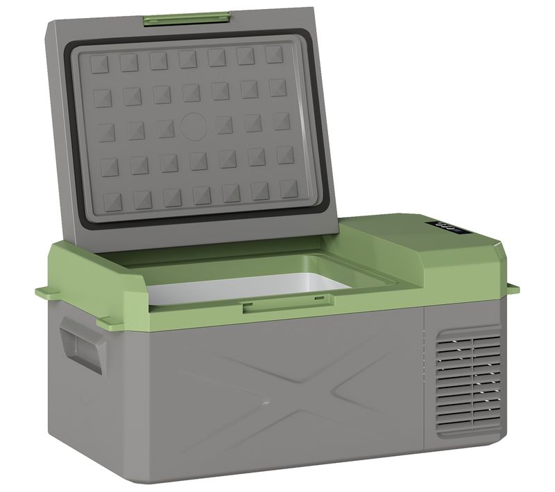 Glacière électrique Voiture à Compression 16,3l 12/24v 60w Max Gris Vert