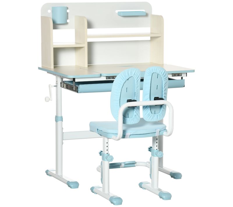 Ensemble Bureau Chaise Enfant Réglable Nombreux Rangements