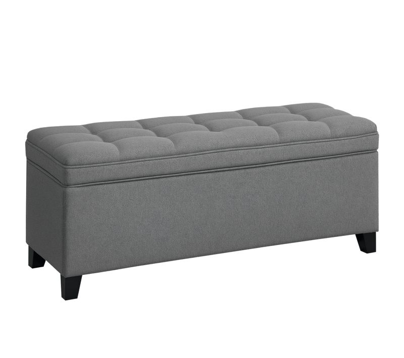 Banquette Bout De Lit Coffre Design Chesterfield Dim. 120 X 40 X 48 Cm Tissu