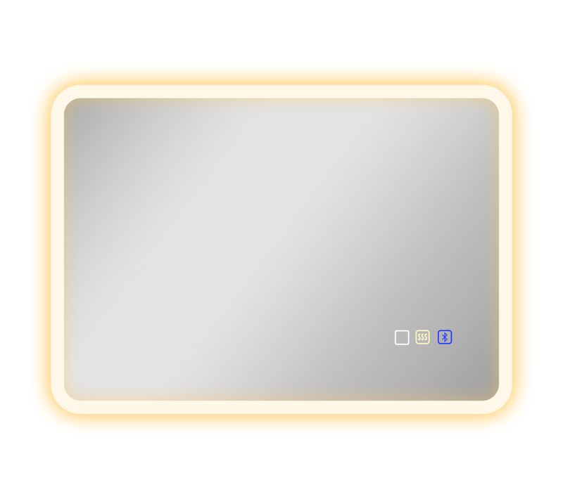 Miroir Lumineux LED 50 X 70 Cm Bluetooth Interrupteur Tactile Lumière Réglable
