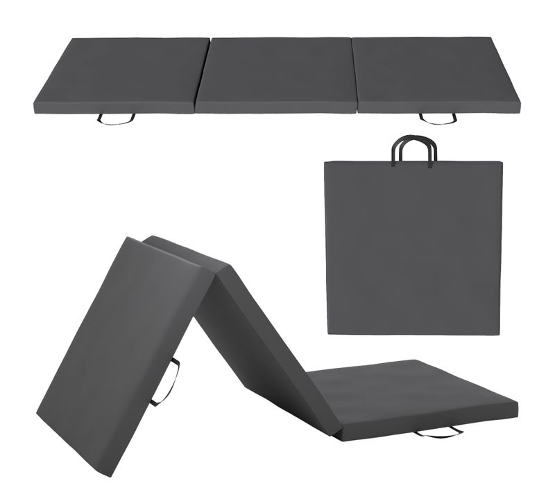 Tapis De Sol Gymnastique Fitness Pliable Portable Dim. 180l X 60l X 5h Cm