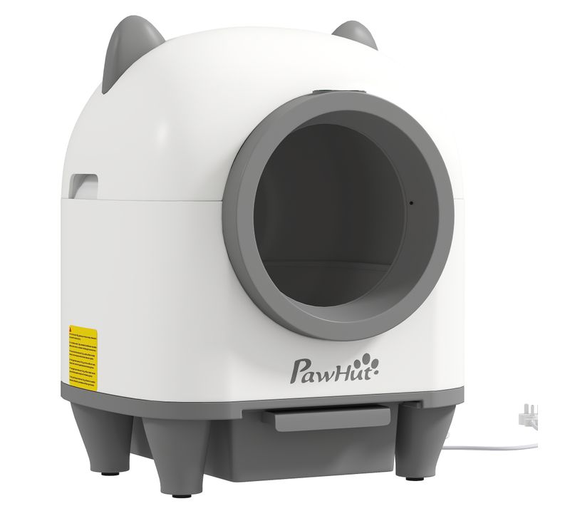 Bac à Litière Autonettoyante Pour Chat - 80l - Blanc Gris