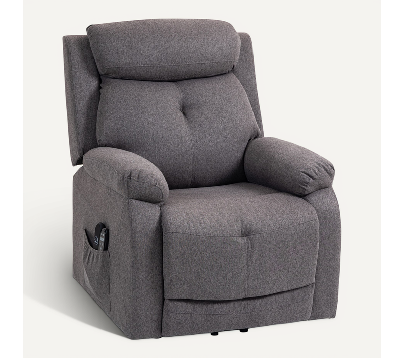 Fauteuil Releveur électrique Massant Chauffant Inclinable Tissu Gris