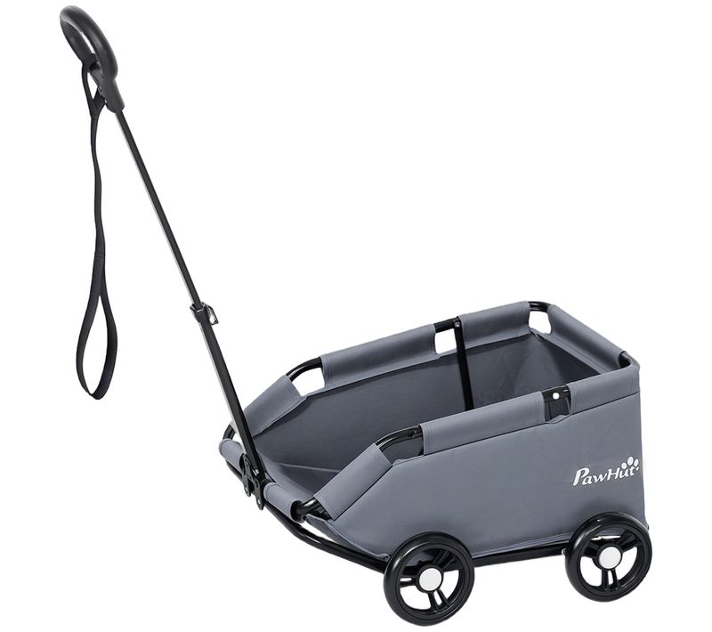 Poussette Chien Chariot 4 Roues Pliable Avec Poignée Multidirectionnelle