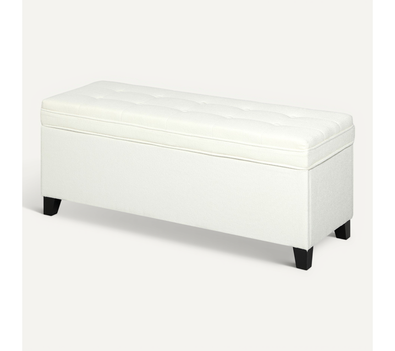 Banquette Bout De Lit Coffre Design Chesterfield Dim. 120 X 40 X 48 Cm Tissu