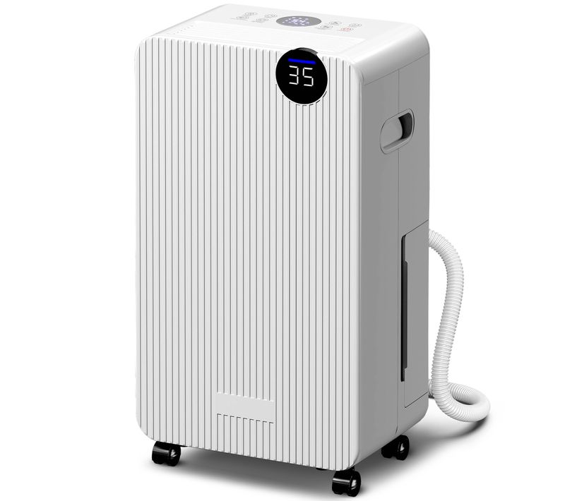 Déshumidificateur D'air 12l/jour Mobile Silencieux Réservoir 2,1l Timer 24h écran LED