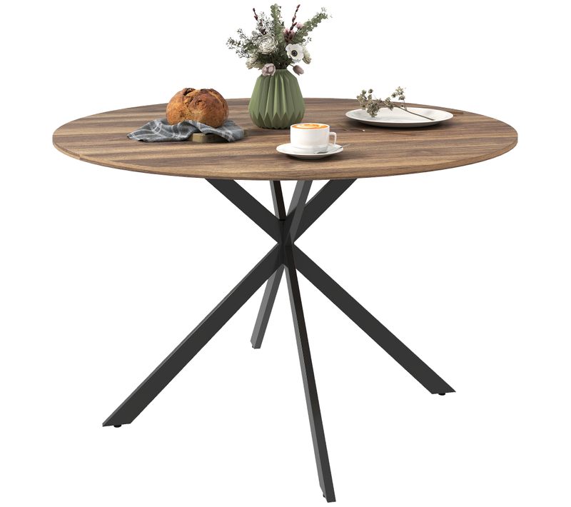 Table Ronde Bois 4 Personnes Dia. 120 Cm Style Industriel