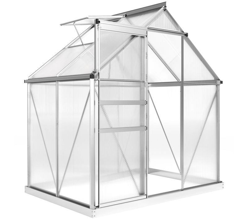 Serre De Jardin Alu Polycarbonate Lucarne Porte Coulissante