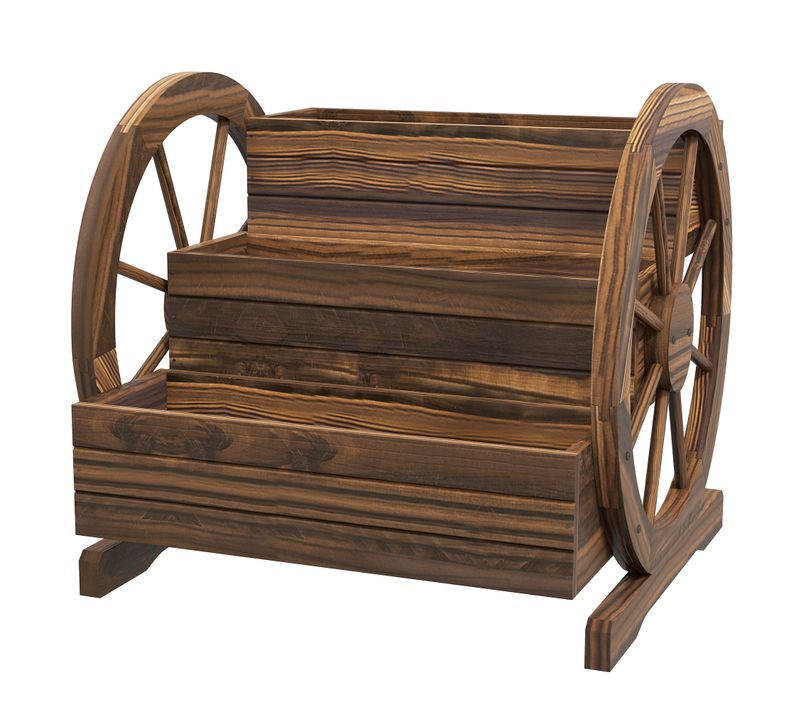 Jardinière Sur Pied Carré Potager 3 étages Style Rustique Chic