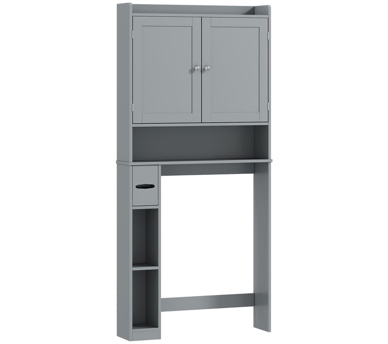 Meuble Wc Dessus Toilettes 2 Portes étagère 3 Niches Distributeur Papier