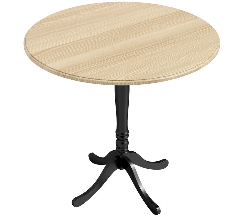 Table à Manger Ronde 4 Personnes Style Baroque Effet Bois