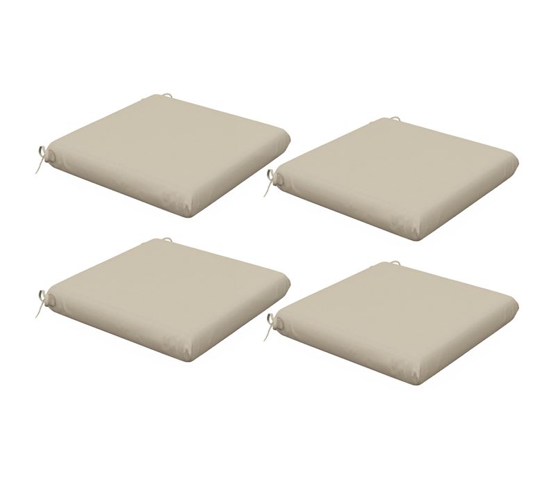 Lot De 4 Coussins Galettes Chaises Jardin 47 X 47 Cm Tissu Déperlant