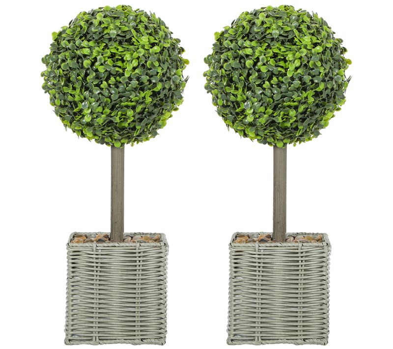 Lot De 2 Plantes Artificielles 50h Cm En Plastique Vert