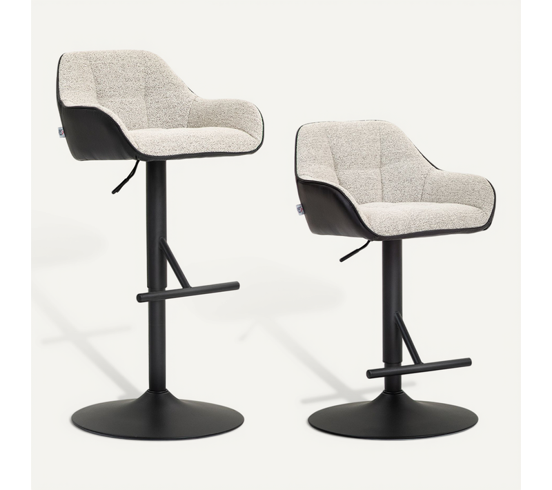 Lot De 2 Tabourets De Bar Design Capitonné Tissu