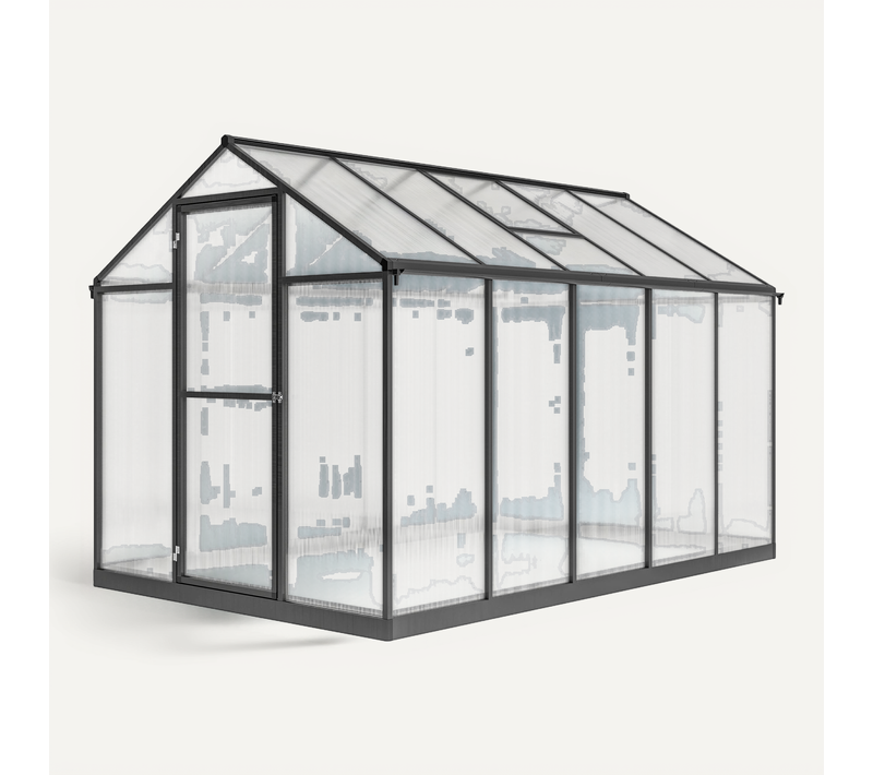 Serre De Jardin Alu Polycarbonate Fondation Lucarne Porte