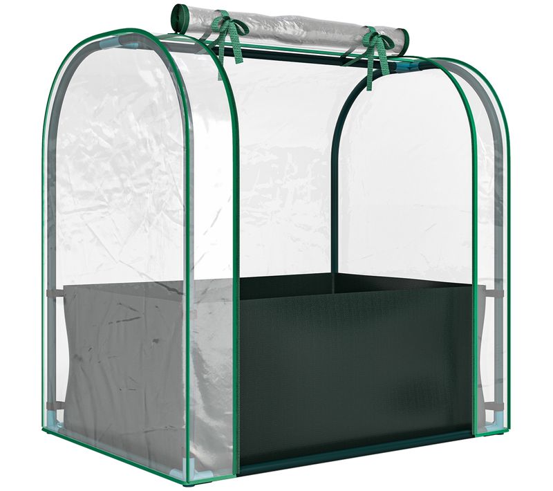 Mini Serre De Jardin Jardinière Métal 2 En 1