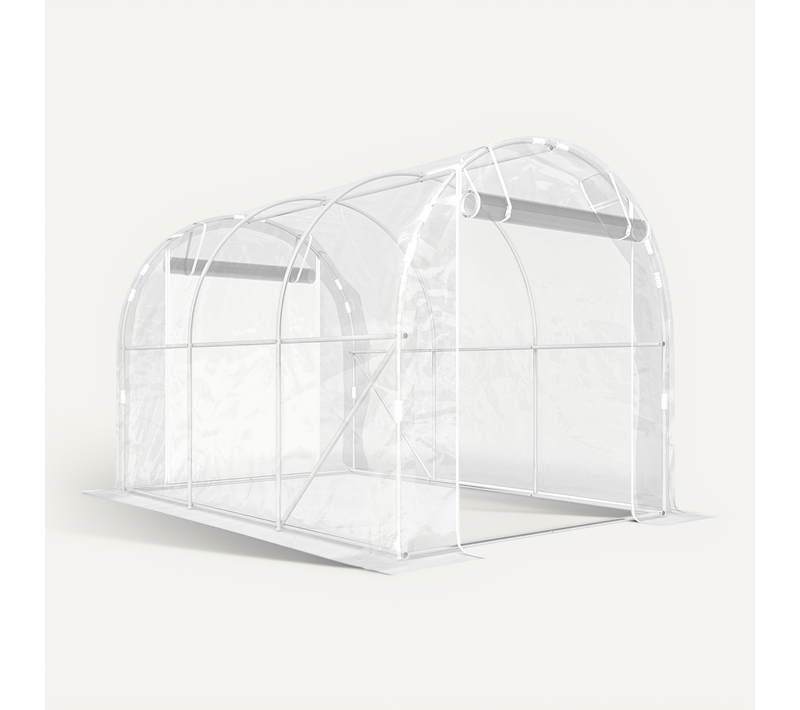 Serre Tunnel De Jardin 6 M² 2 Grandes Portes Bâche Transparente