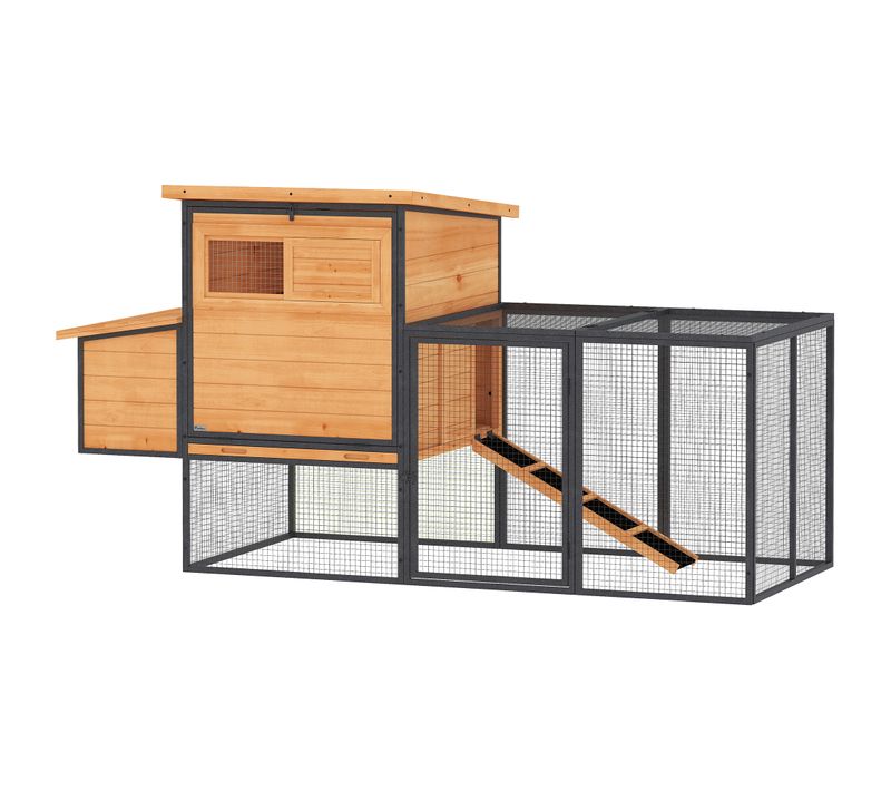 Poulailler Bois Surélevé Avec Enclos Acier