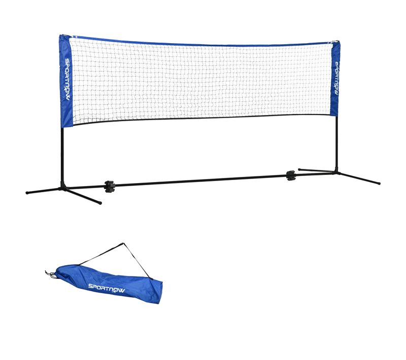 Filet De Badminton Réglable H.107-155 Cm Sac Inclus Noir Bleu