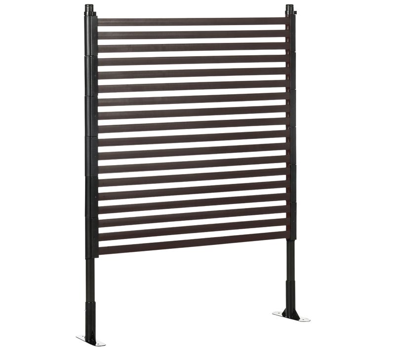 Clôture De Jardin Panneau Métal Revêtement Pe - 93 X 22 X 124 Cm - Marron Foncé