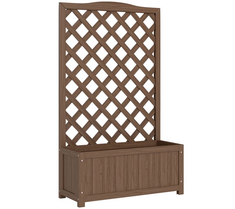 Jardinière Sur Pieds Avec Treillis Bois Verni