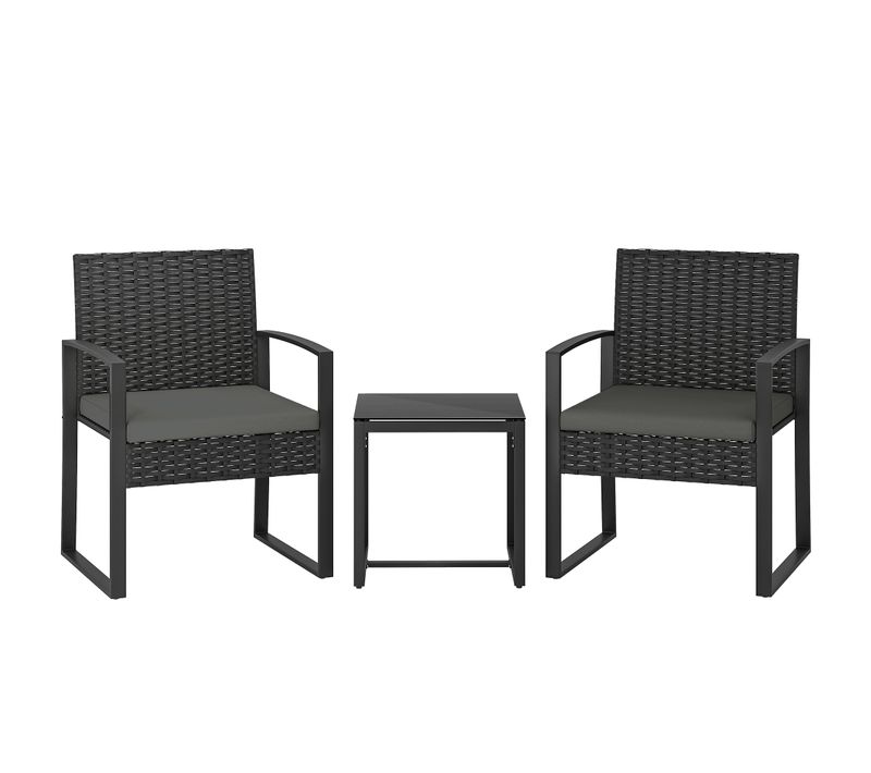 Salon De Jardin 2 Places 3 Pièces Avec Coussins