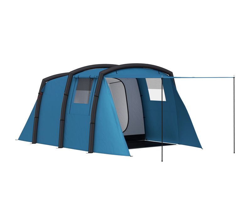 Tente De Camping Gonflable Tunnel 3-6 Pers. Pompe Incluse