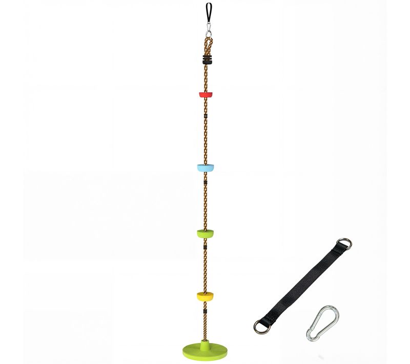Corde D'escalade Balancoire Plateformes Et Siège Disque Pe Vert