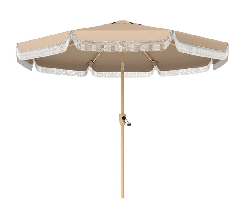 Parasol Inclinable à Franges Lambrequin Ondulé