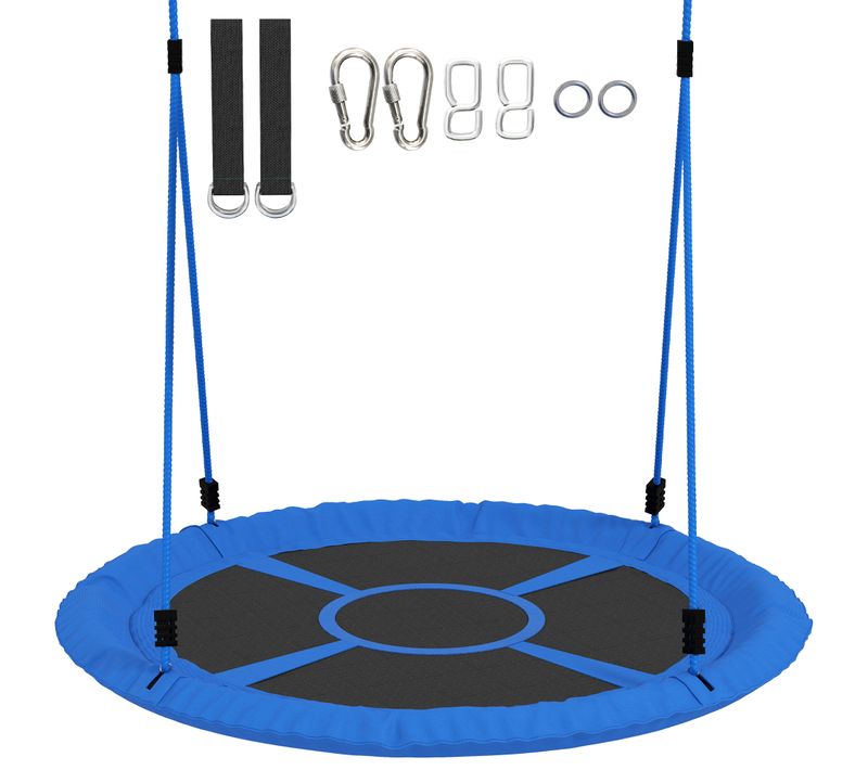 Balançoire Nid D'oiseau Hauteur Réglable Charge 200 Kg 80 Cm Bleu