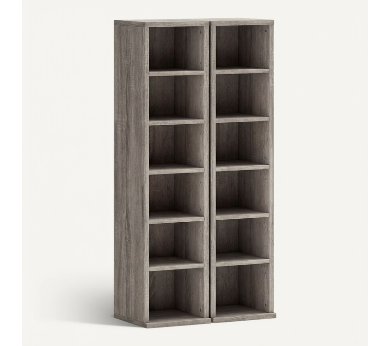 étagère Colonne Rangement Cd-dvd 6+6 Compartiments